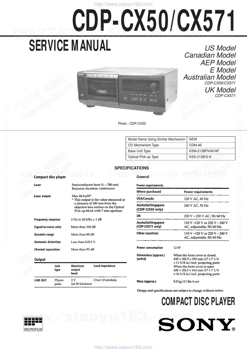 Sony CDP-CX50 Service manual