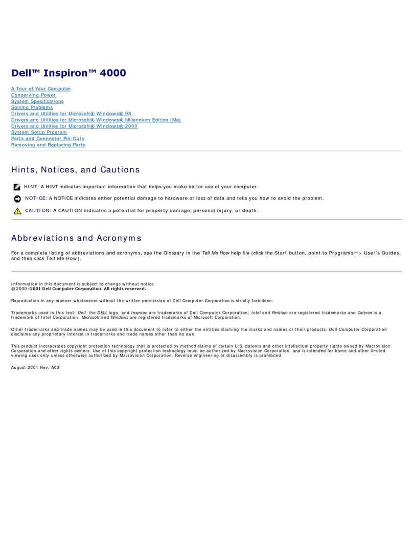 Dell Inspiron 4000 Service manual