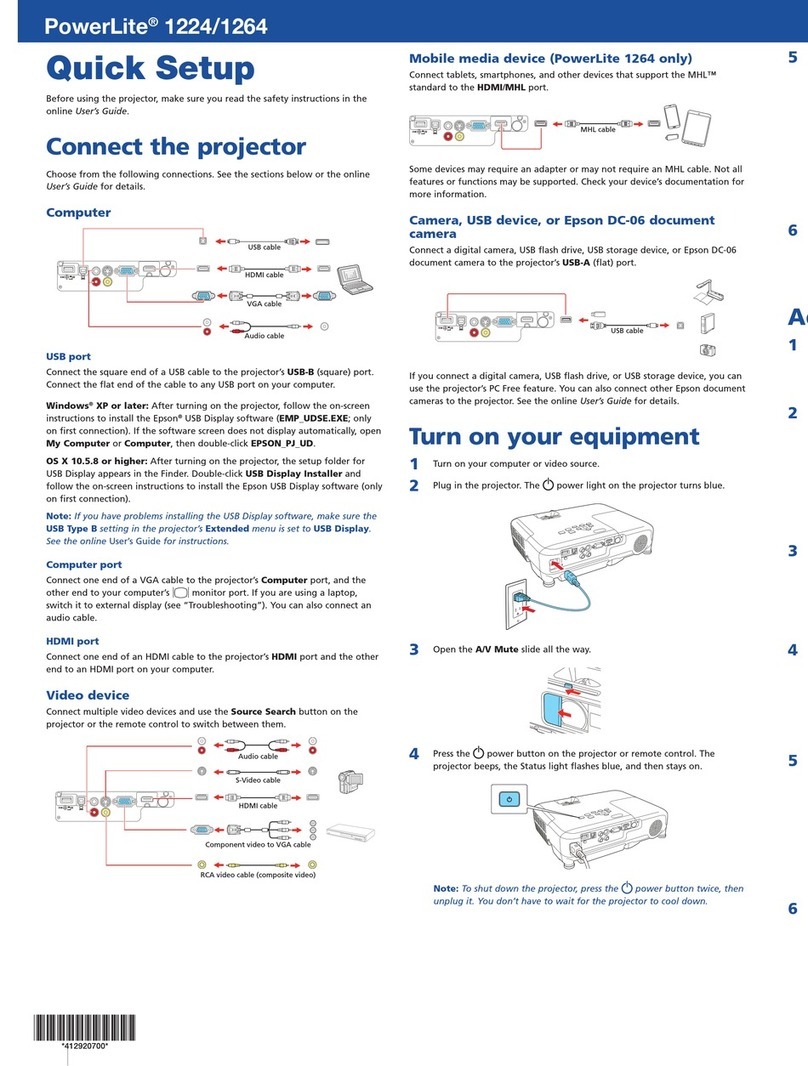 Epson PowerLite 1224 Specification sheet