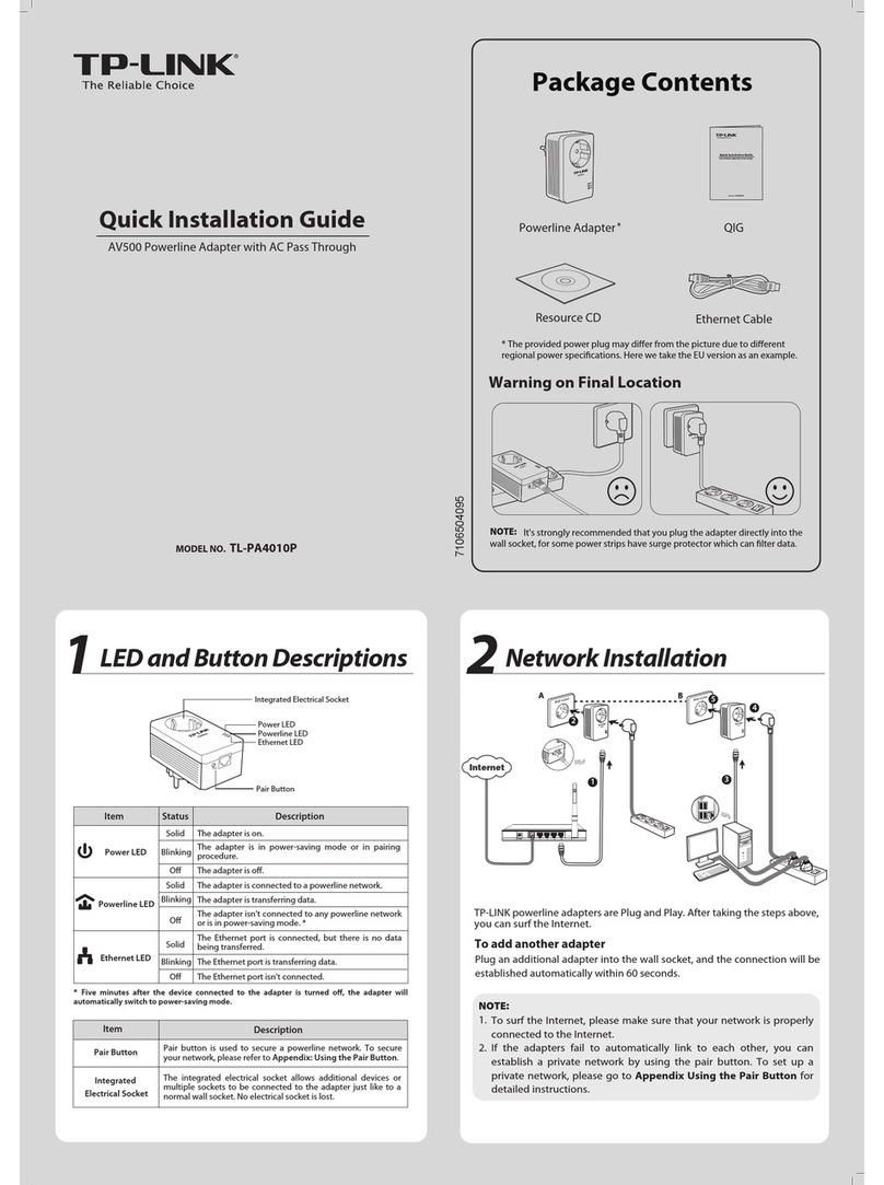 TP-Link TL-PA4010P KIT EU Quick installation guide