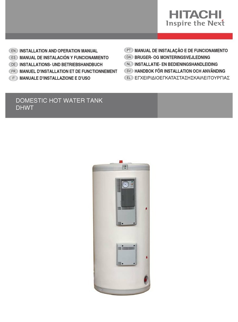 Hitachi DHWT200E-2.5H1E Installation and operation manual Hitachi DHWT200E-2.5H1E Installation and operation manual