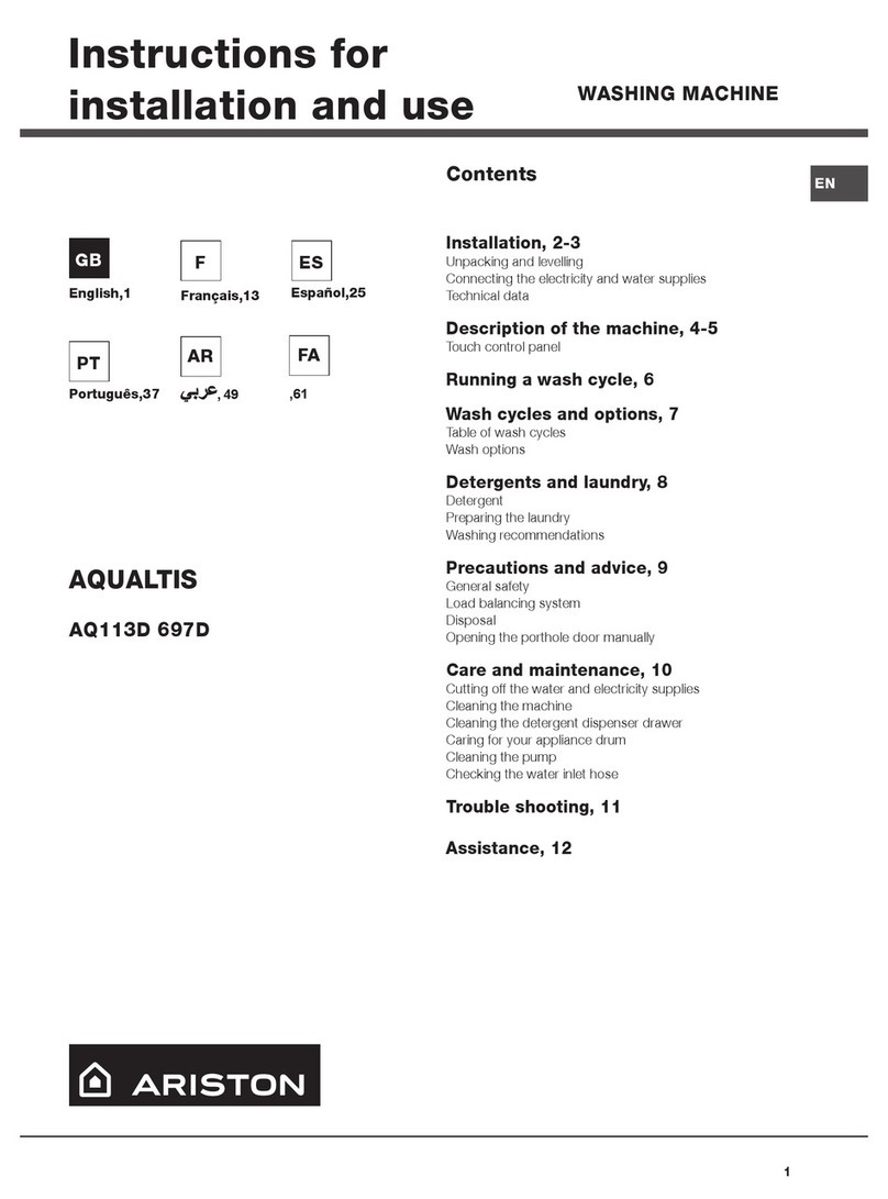 Ariston aqualtis aq113d 697d Instructions for installation and use