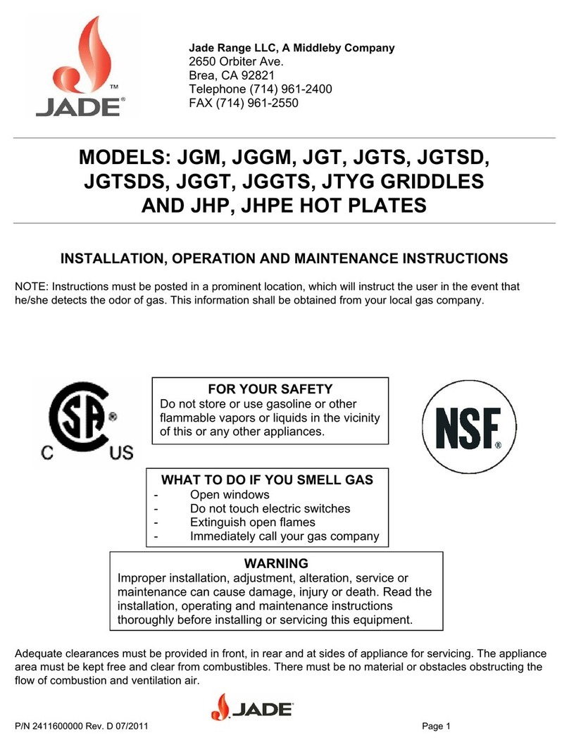 Jade JGM Installation, operation and maintenance instructions Jade JGM Installation, operation and maintenance instructions