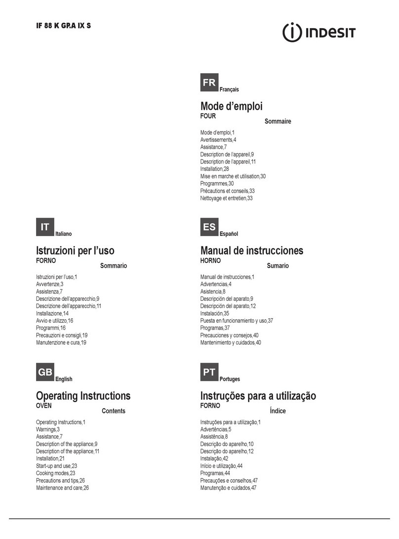 Indesit IF 88 K GP A IX S operating instructions