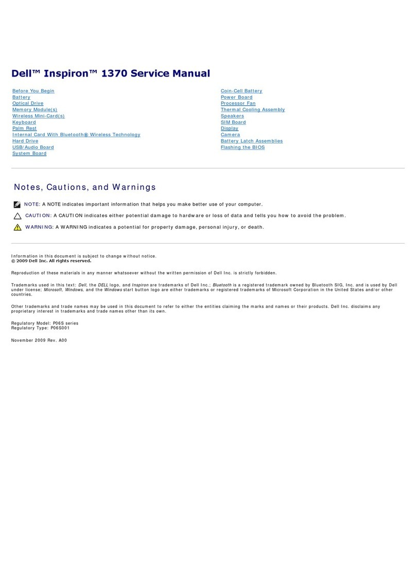 Dell Inspiron 1370 Service manual