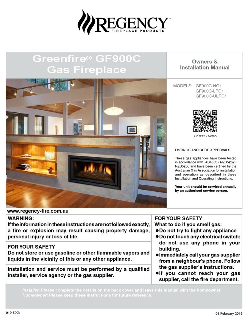 Regency GF900C-NG1 Quick start guide Regency GF900C-NG1 Quick start guide