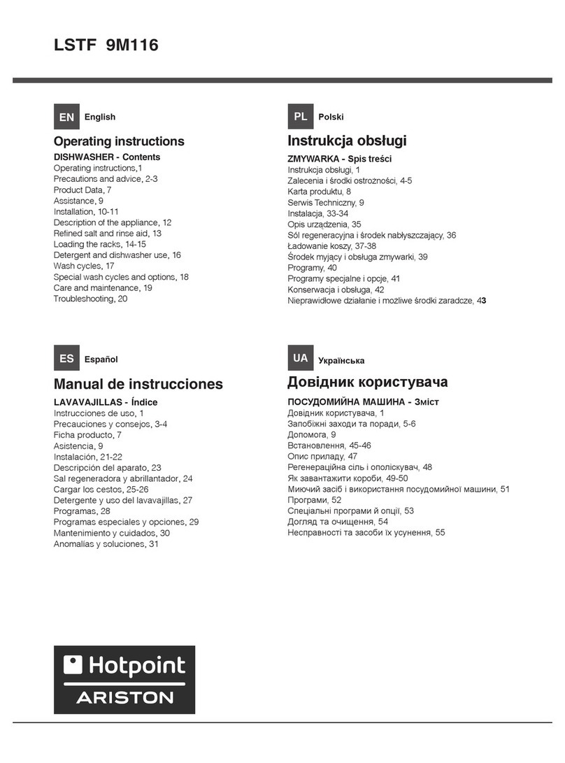 Hotpoint Ariston LSTF 9M116 User manual
