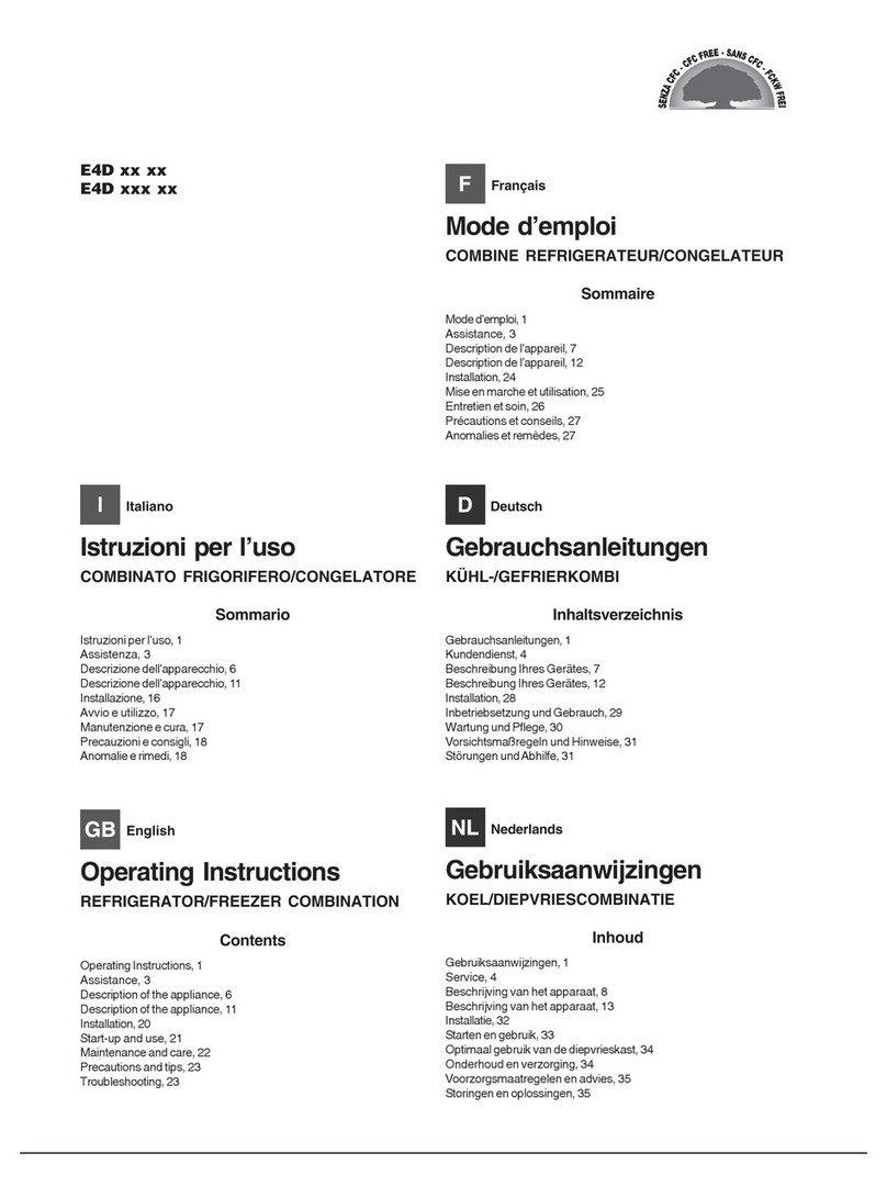 Hotpoint Ariston E4D series operating instructions