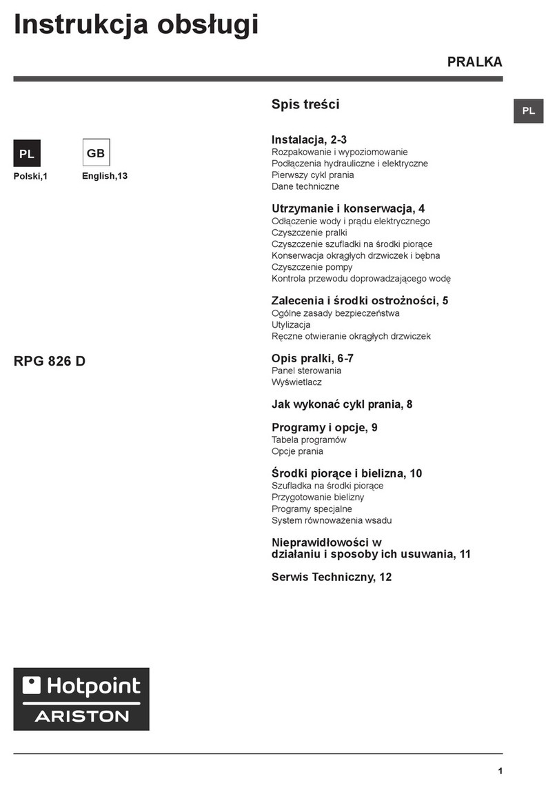 Hotpoint Ariston RPG 826 D Instructions for use Hotpoint Ariston RPG 826 D Instructions for use