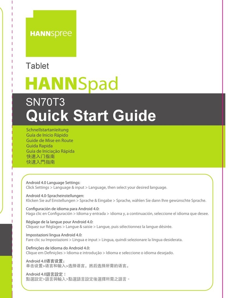 HANNspree HANNspad SN70T3 quick start guide