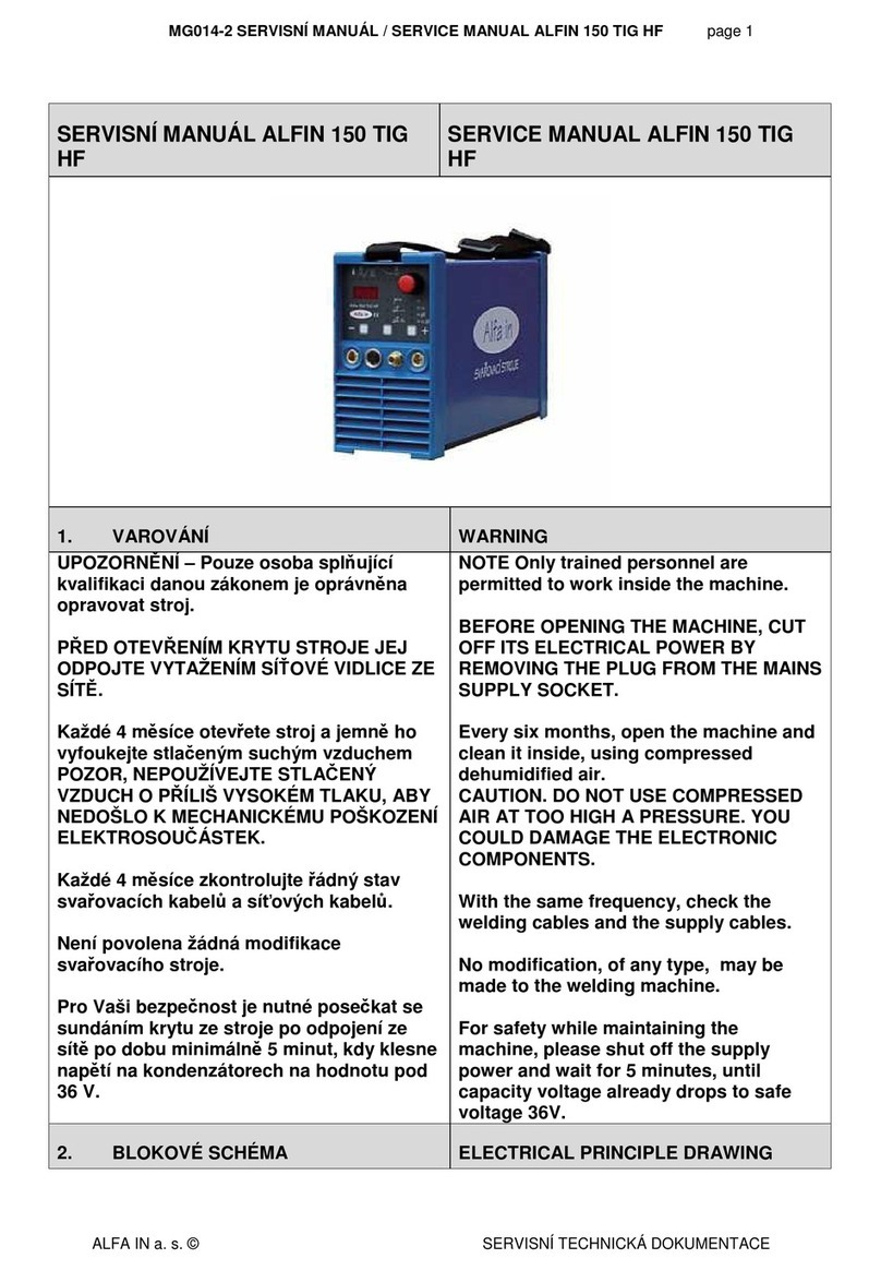 ALFIN 150 TIG HF Service manual