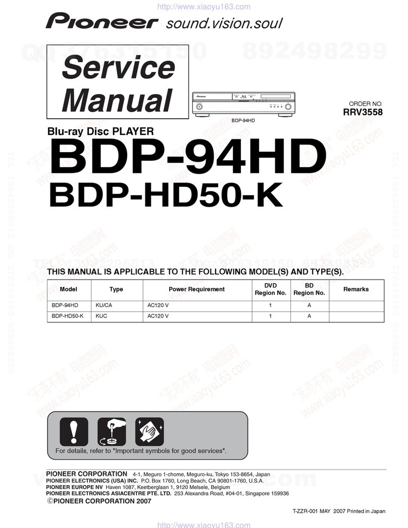 Pioneer Elite BDP-94HD Service manual