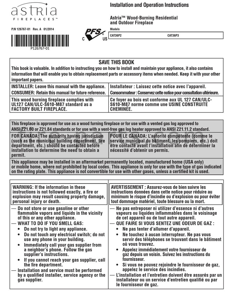 Astria CAT36P2 Installation and operation instructions Astria CAT36P2 Installation and operation instructions