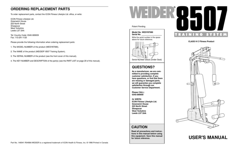 Weider 8507 user manual