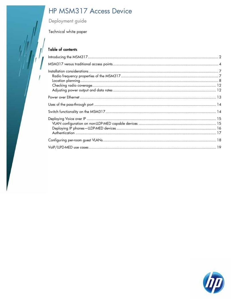 HP ProCurve MSM317 Quick reference guide