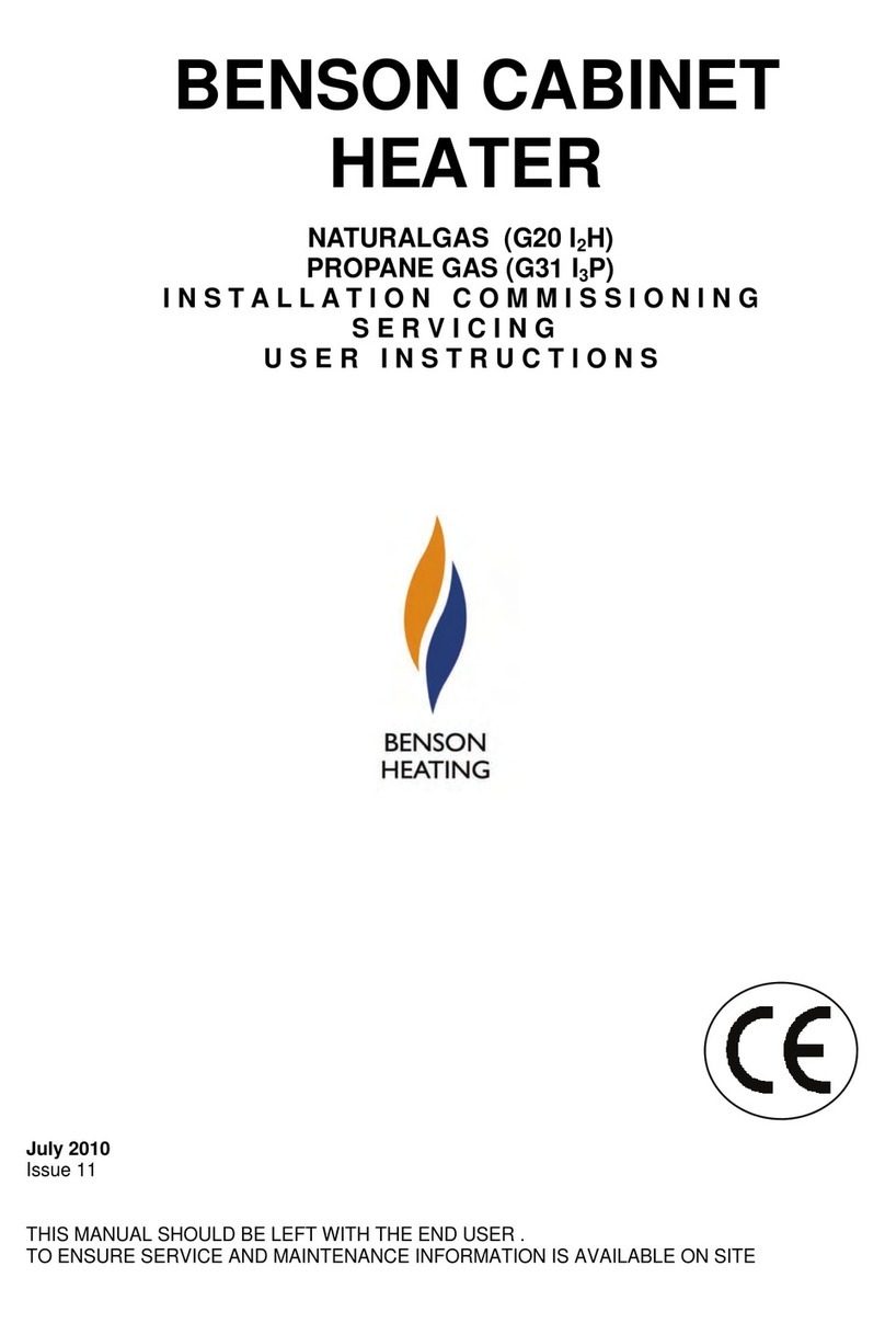 BENSON HEATING G20 I2H User instructions