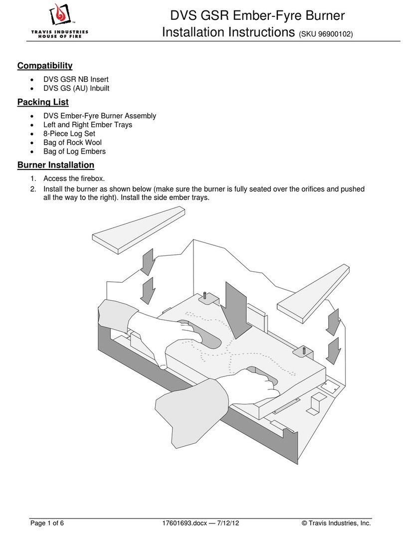 Travis Industries DVS GSR Ember-Fyre installation instructions