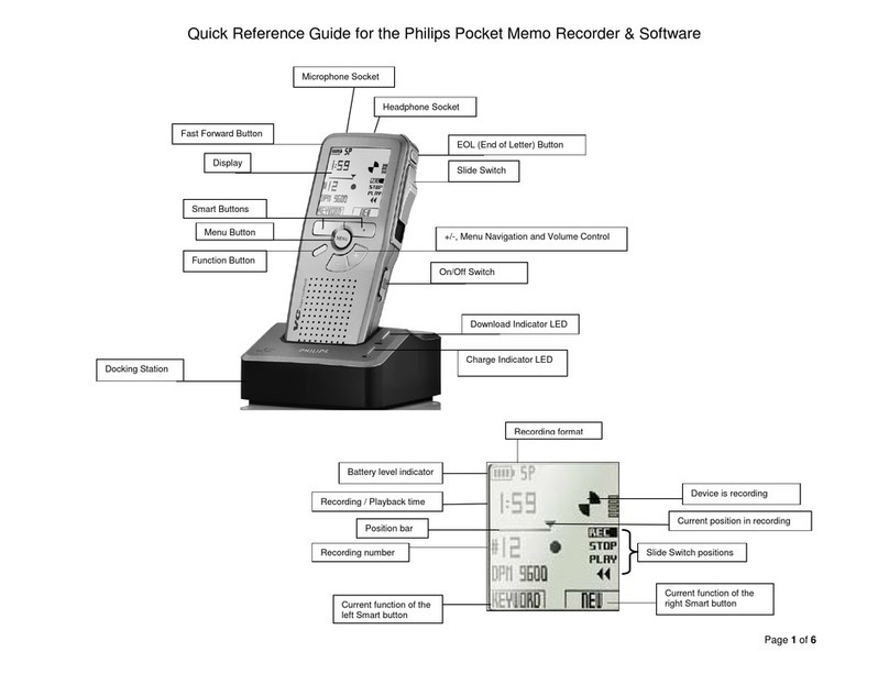 Philips Pocket Memo Digital Recorder User manual