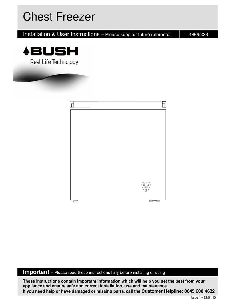 Bush BSCF145A1 Installation & user's instructions