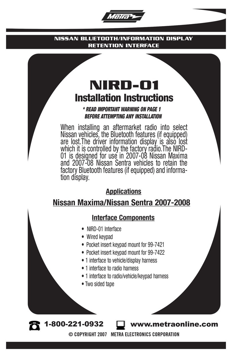 Metra Electronics Axxess NIRD-01 User manual
