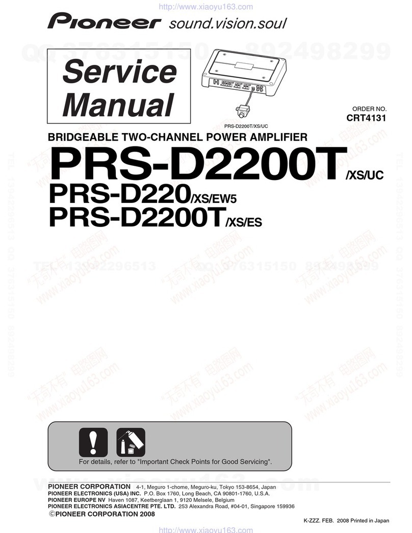 Pioneer PRS-D2200T - Premier Amplifier User manual