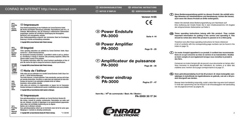 Conrad PA-3000 operating instructions