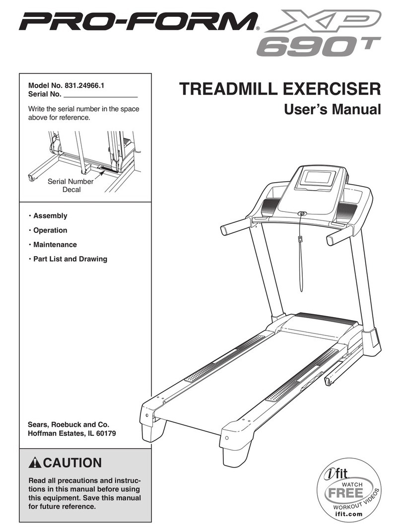 Pro-Form XP 690T User manual