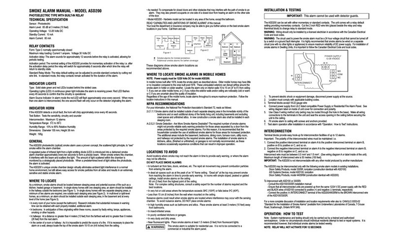 American Sensor ASD200 owner's manual