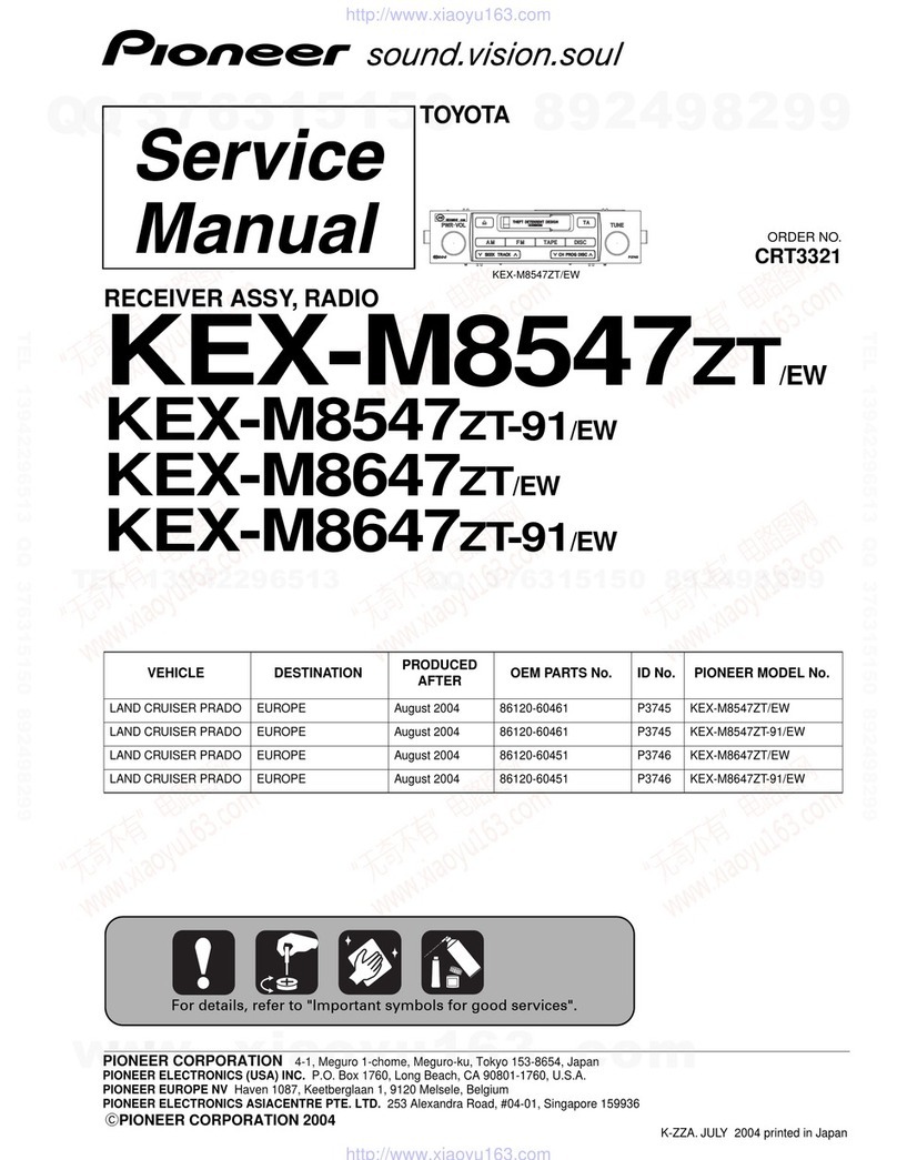 Pioneer KEX8547ZT-91/EW User manual