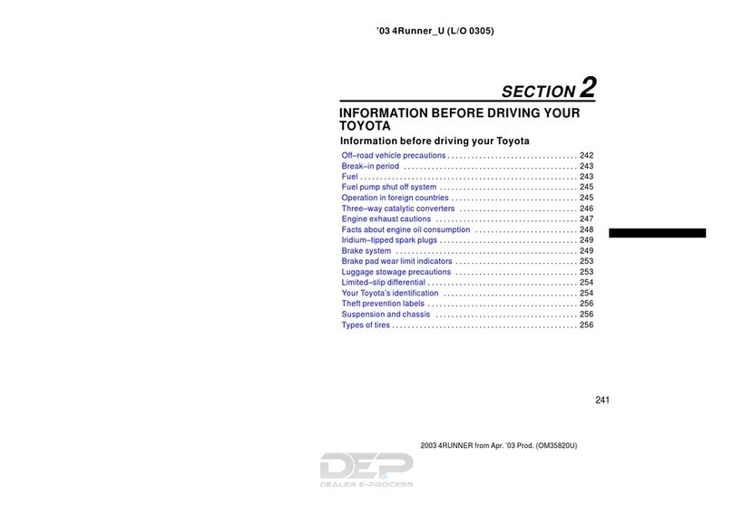 Toyota 4Runner 2003 User manual