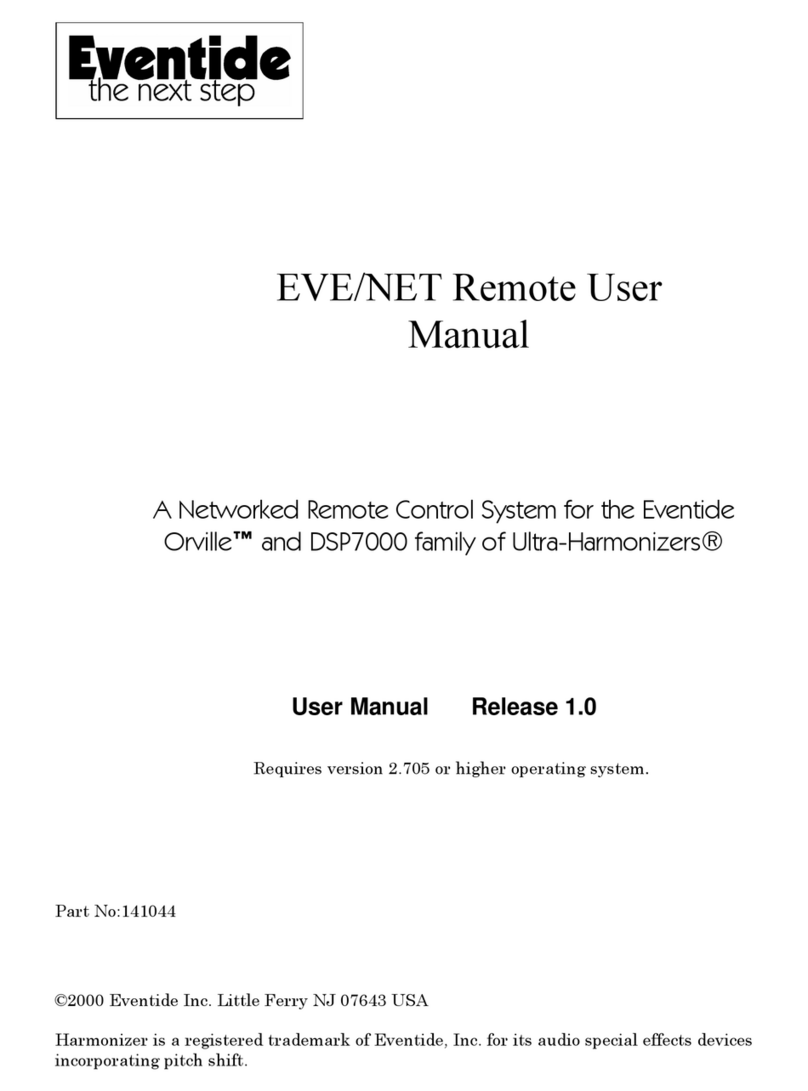 Eventide EVE/NET User manual