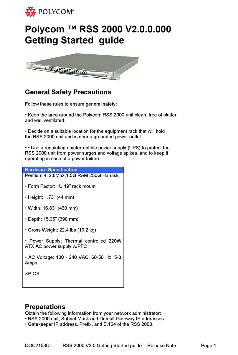 Polycom RSS 2000 User manual