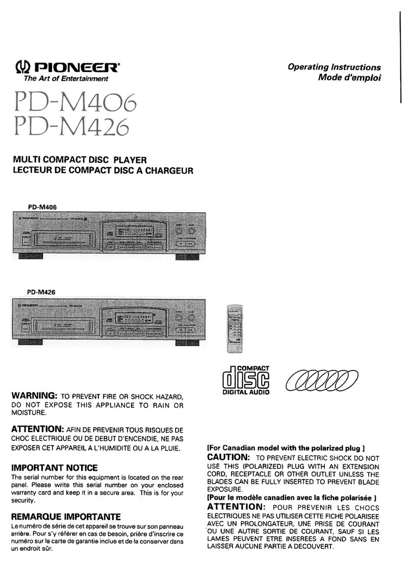 Pioneer PD-M406 operating instructions