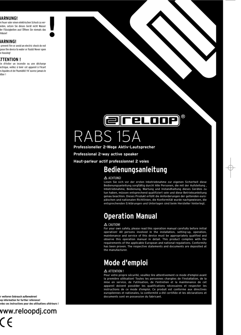 Reloop RABS 15A Operation data