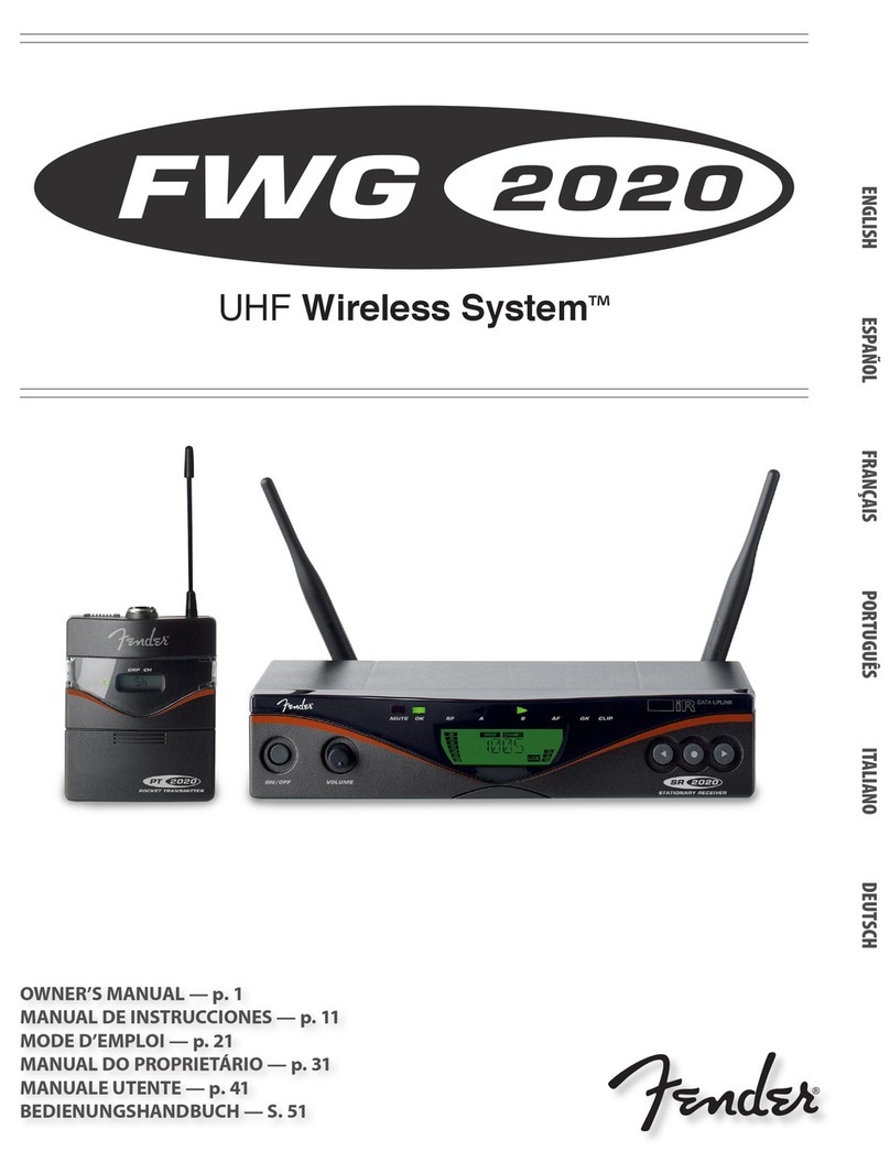 Fender FWG 2020 owner's manual