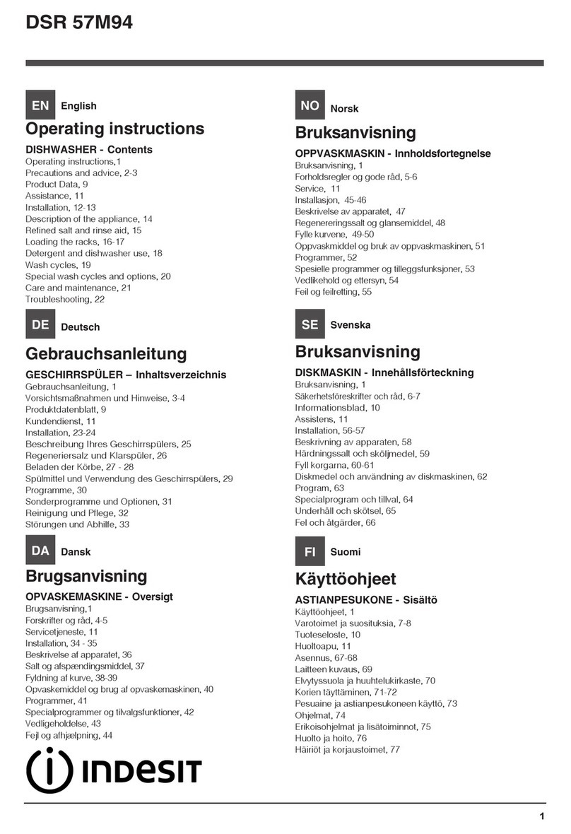 Indesit DSR 57M94 User manual