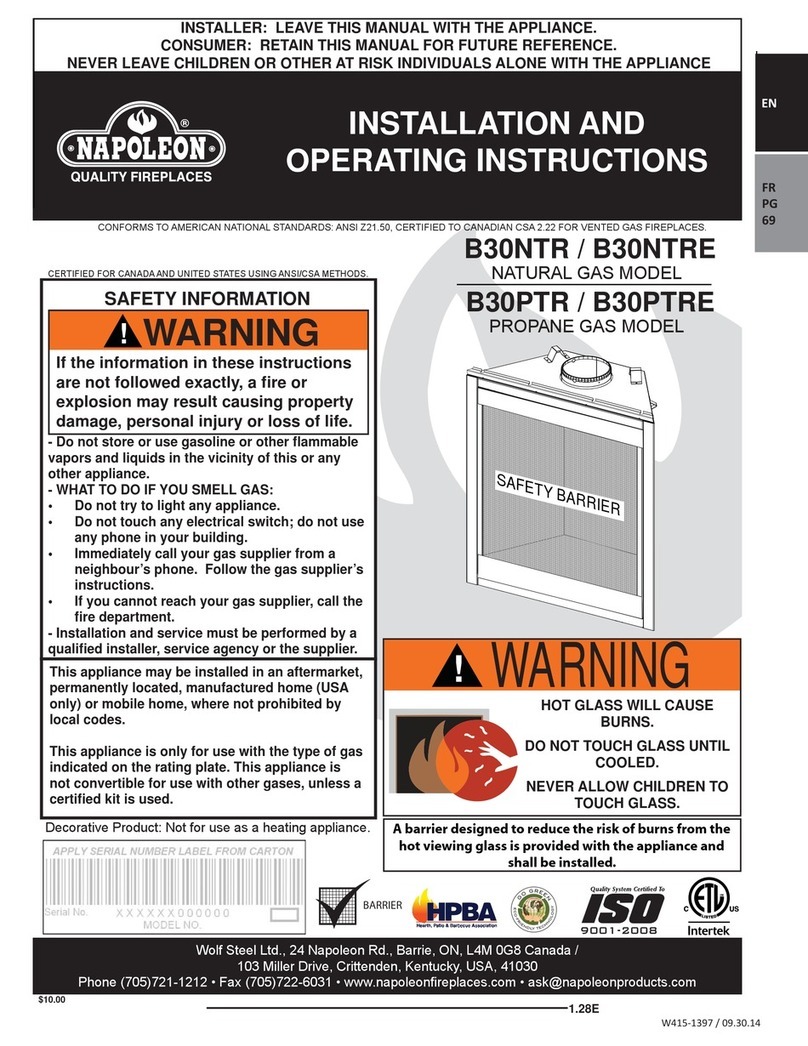 Napoleon B30NTR User manual