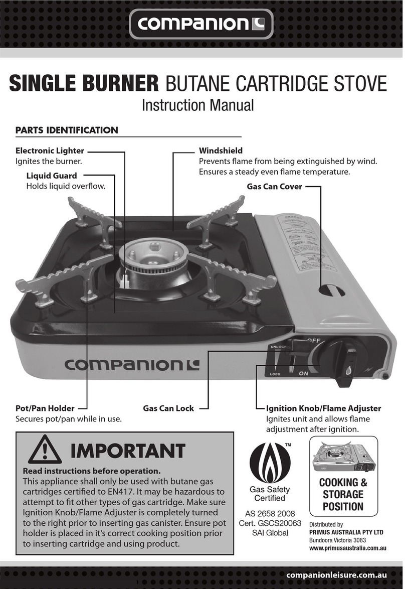 COMPANION SINGLE BURNER instruction manual COMPANION SINGLE BURNER instruction manual