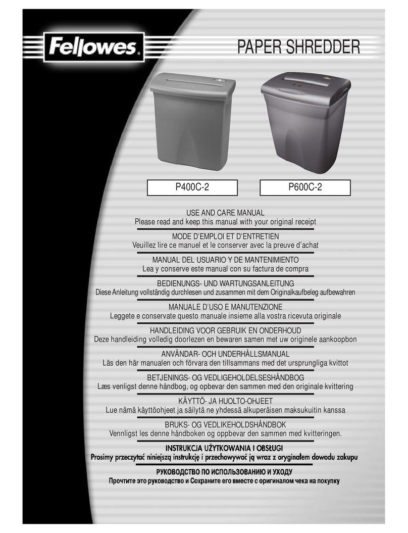 Fellowes P400C-2 use and care manual