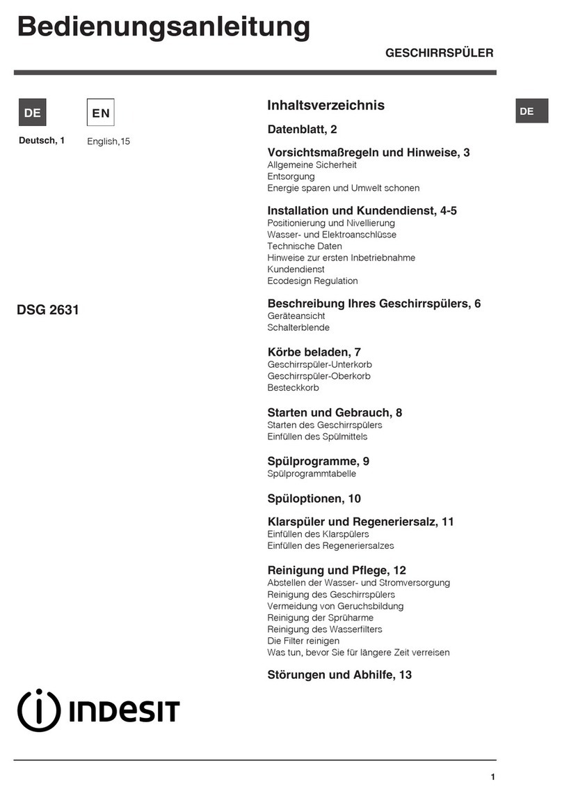 Indesit DSG 2631 User manual