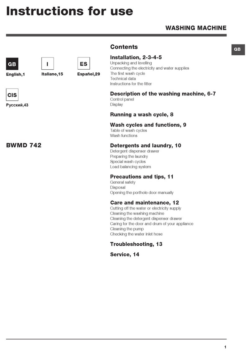 Hotpoint Ariston BWMD 742 Instructions for use
