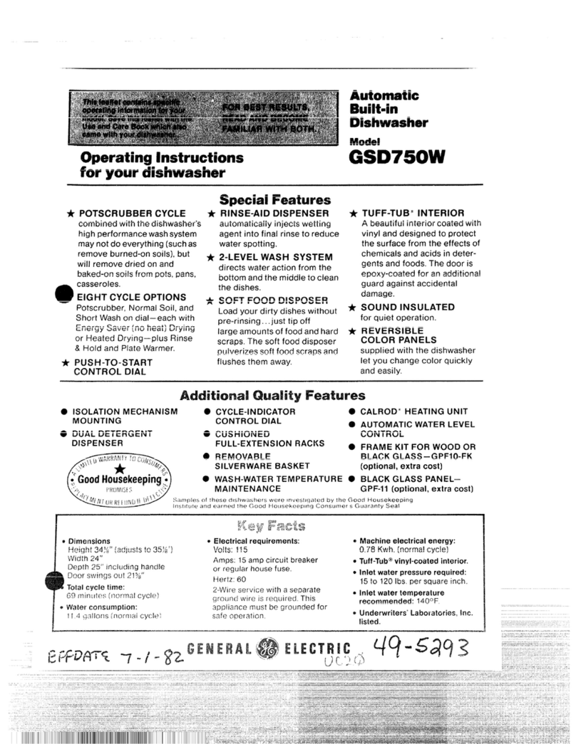 GE GSD750W User manual
