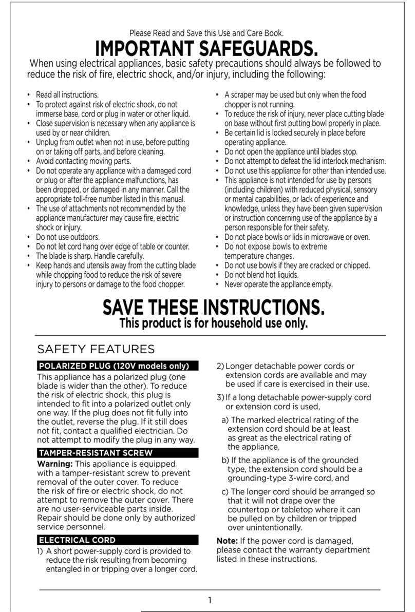 Black & Decker Prep & Blend Chopper PS2000 User manual