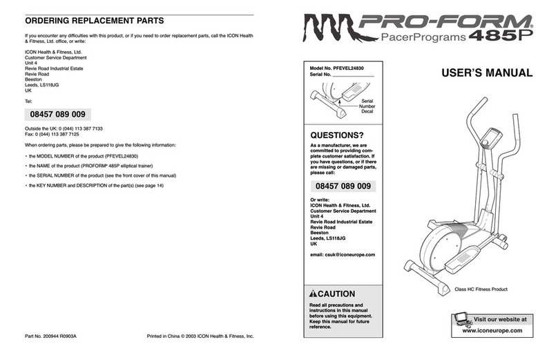 Pro-Form PFEVEL24830 user manual