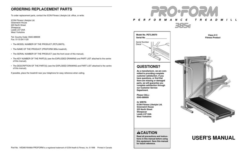 Pro-Form 385e User manual
