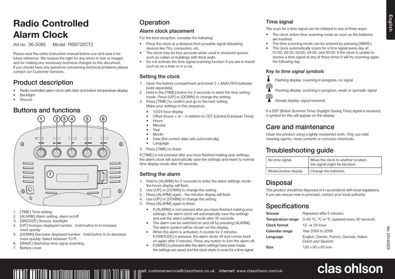 Clas Ohlson RS8732CT2 manual