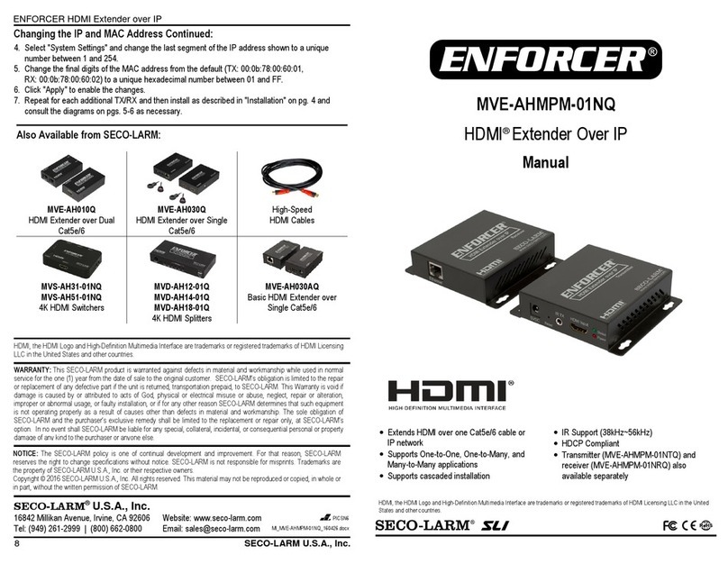 ENFORCER MVE-AHMPM-01NQ user manual
