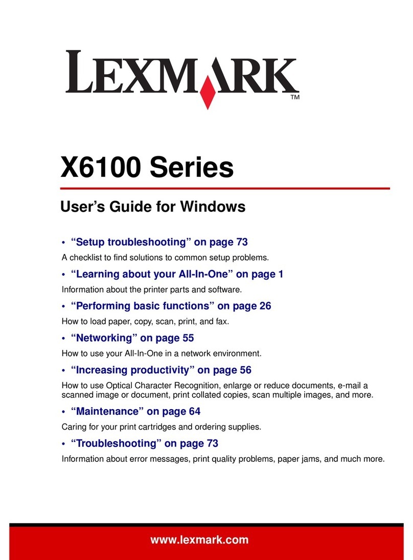 Lexmark X6100 User manual