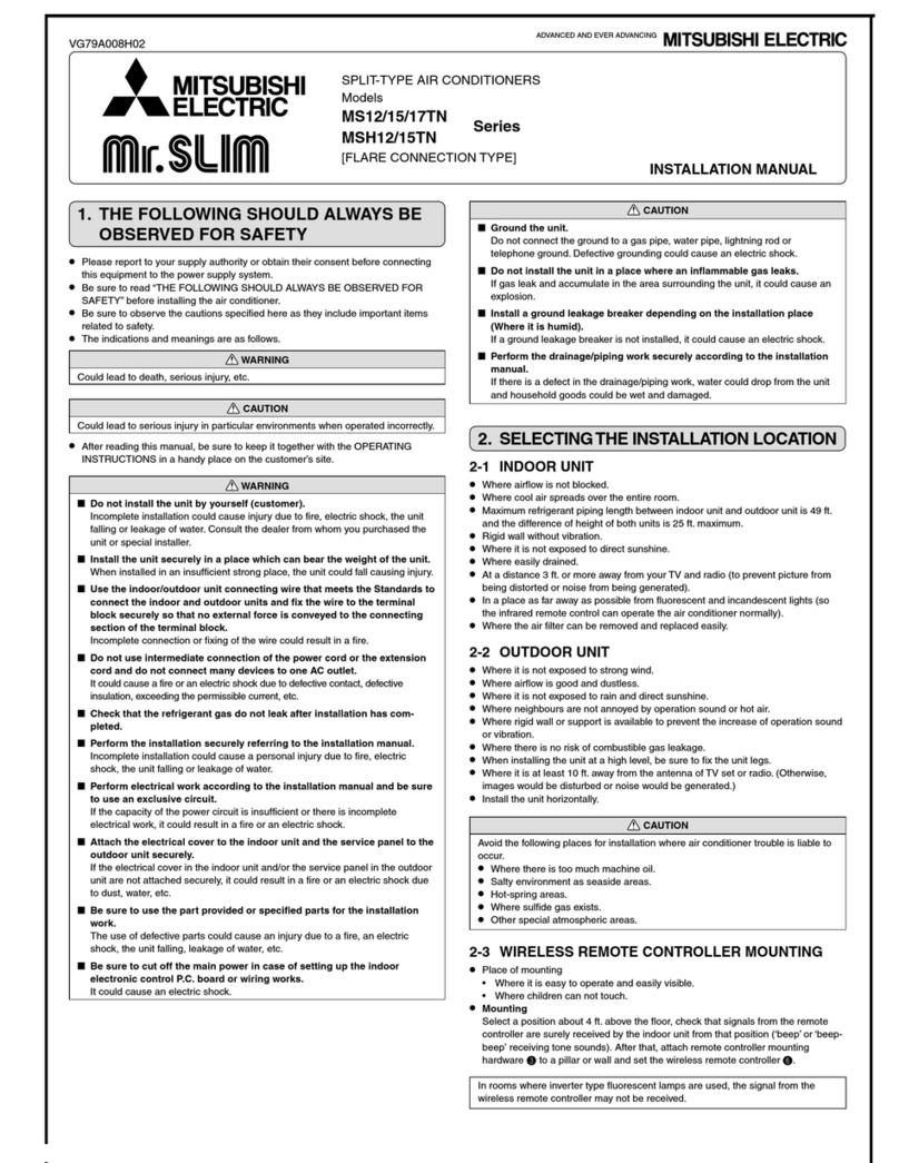 Mitsubishi Electric Mr. Slim MS17TN User manual