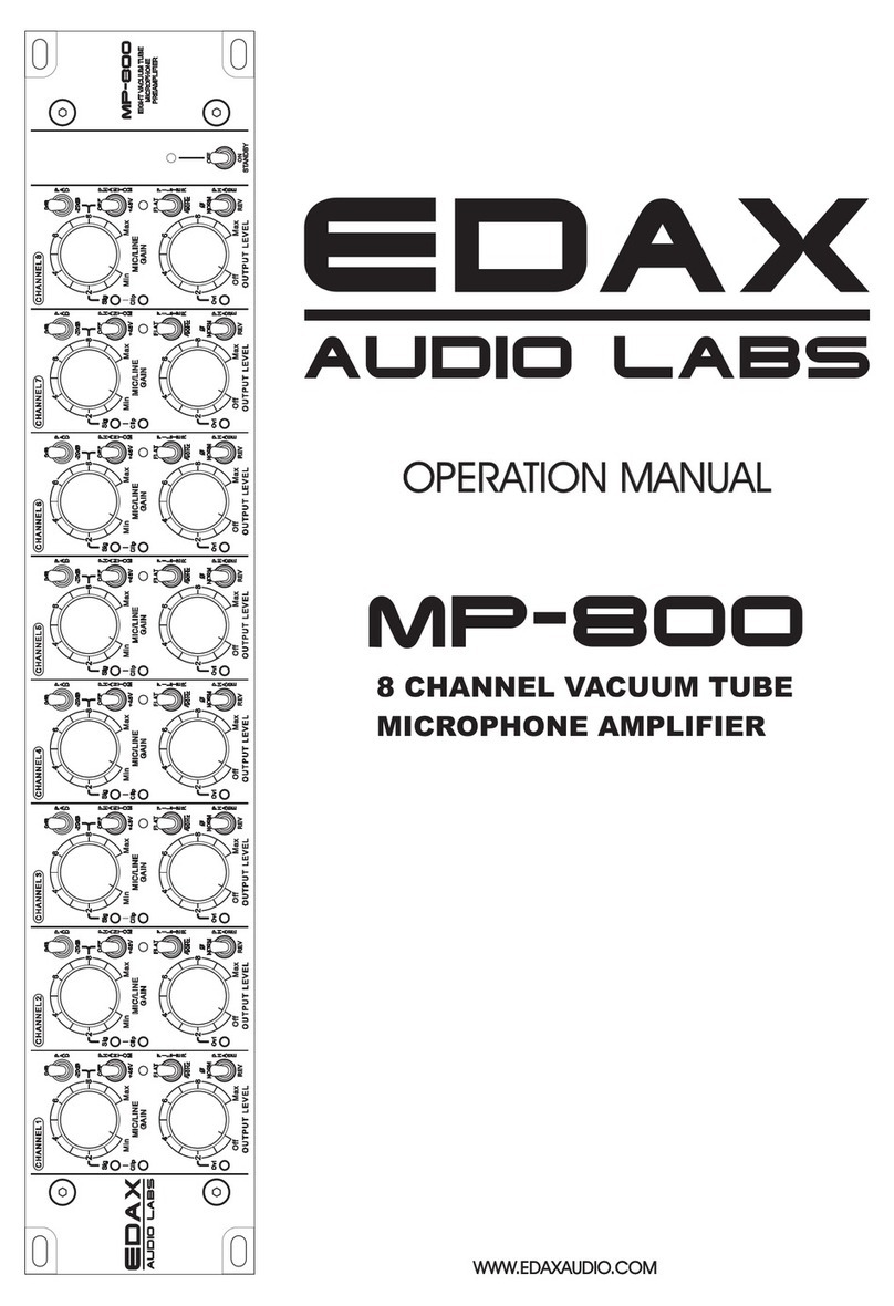 Edax Audio Labs MP-800 Operation manual
